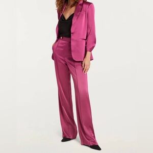 Cinq à Sept Ranier wide leg satin pant 6 NWT